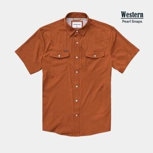 Poncho The 1969 Burnt Orange Performance Short Sleeve Pearl 🫰 Western Shirt XXL